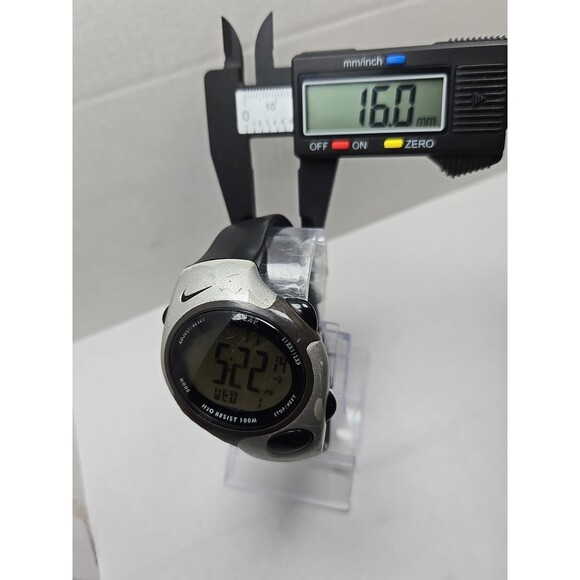 Nike Triax 35Lap Digital Chrono Watch WG48 4000 100M New Battery Black Band Mens - Picture 6 of 11